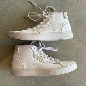 Adidas Originals Sleek Platform Sneakers White Leather Women’s 8.5 EE4726